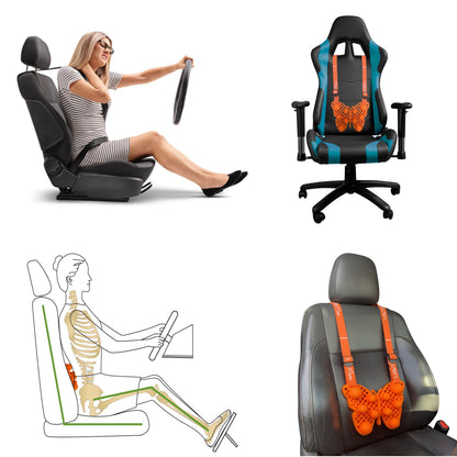 Chair-mounted back massager for car seats and gaming chairs