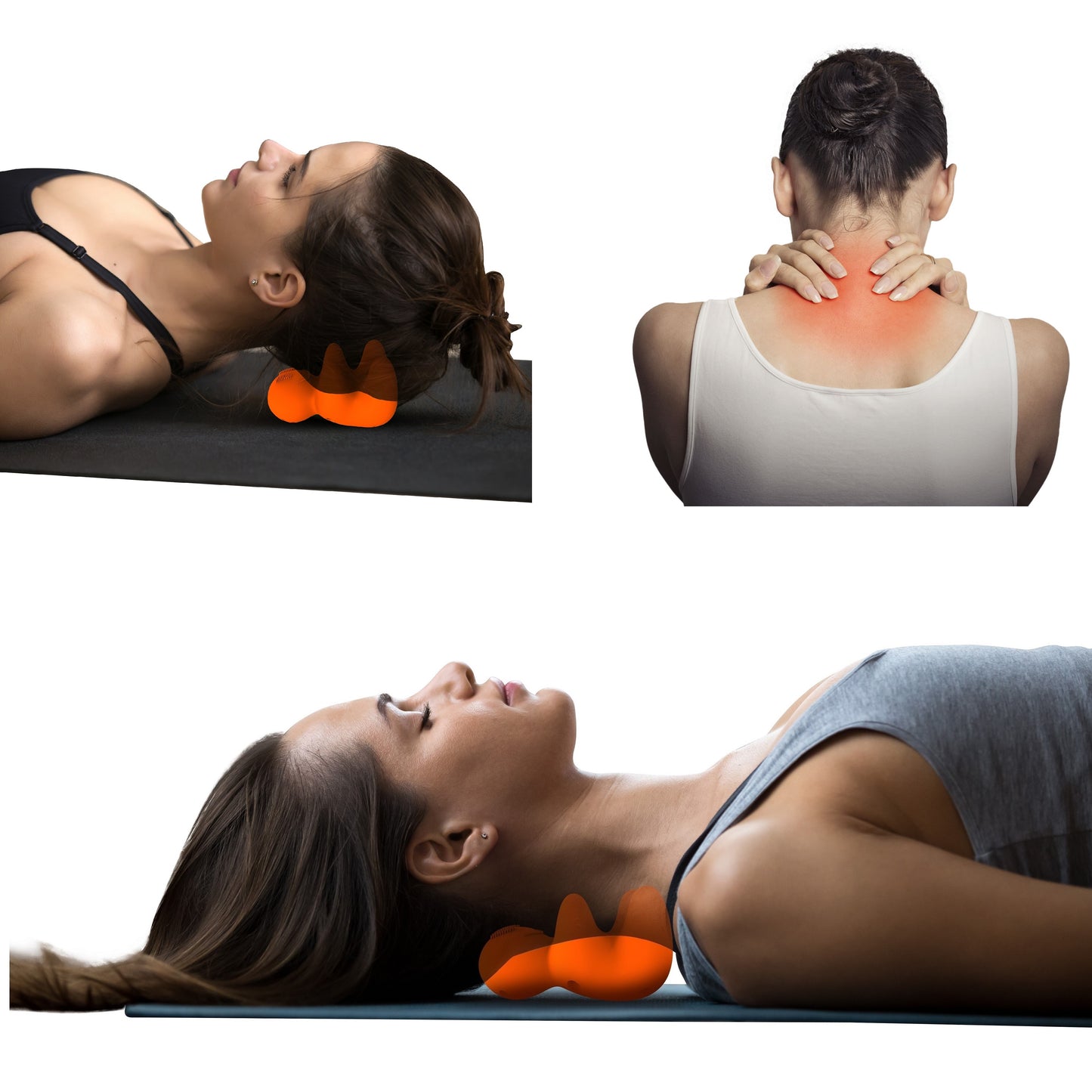Neck massager for levator scapulae and upper trapezius tension